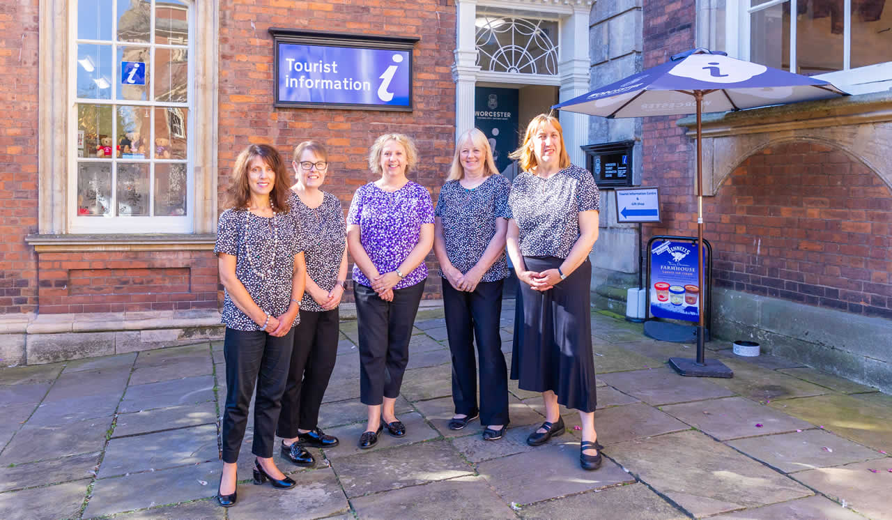 Team outside the Worcester Tourist Information Centre